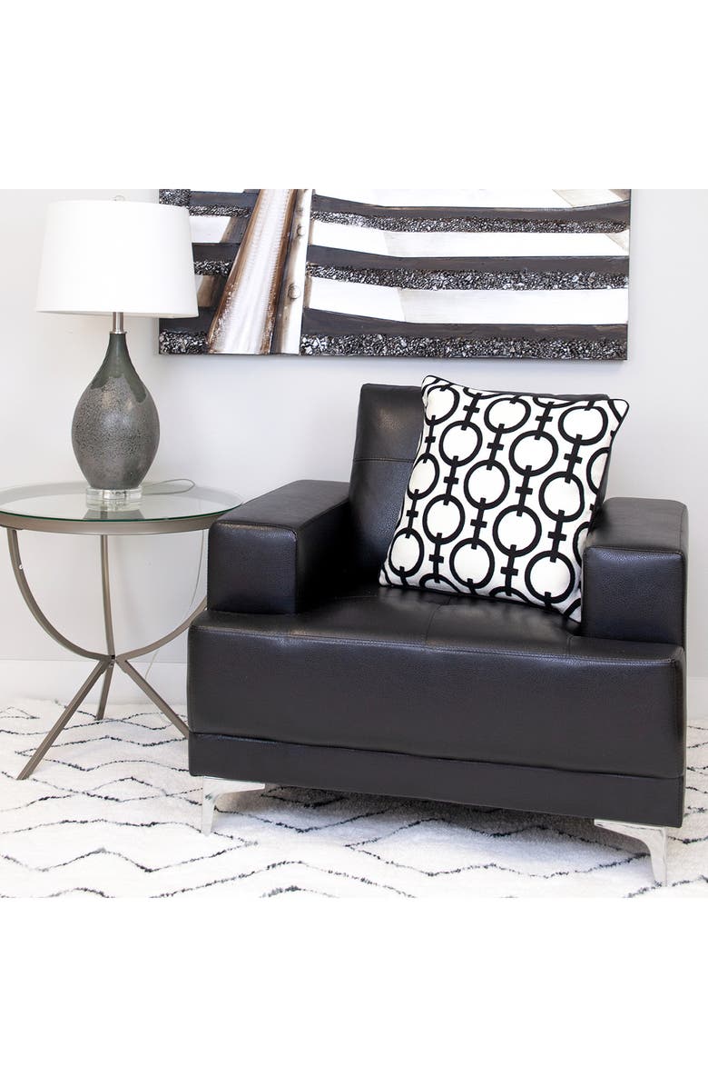 PARKLAND COLLECTION Rounder Embroidered Throw Pillow, Alternate, color, Black