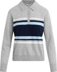 Joe's Stripe Cashmere Polo Sweater