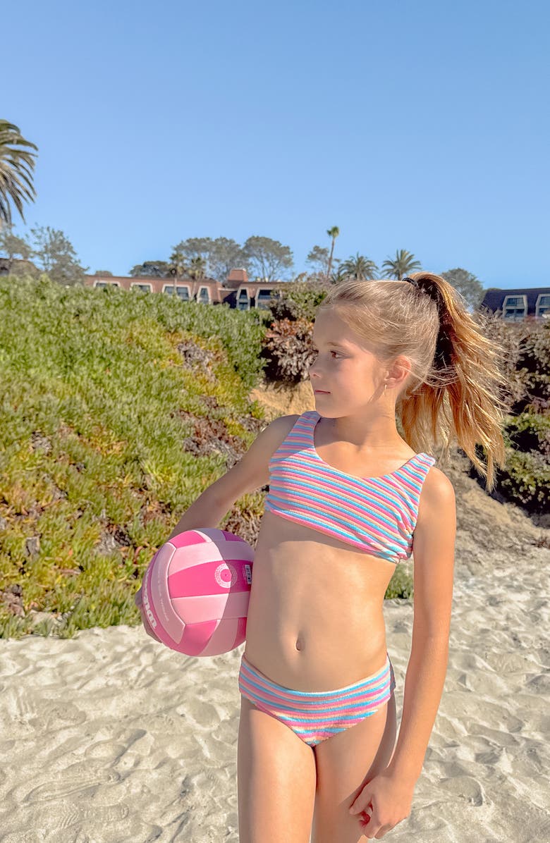 PQ SWIM Kids' Finley Two-Piece Swimsuit, Alternate, color, Sherbert