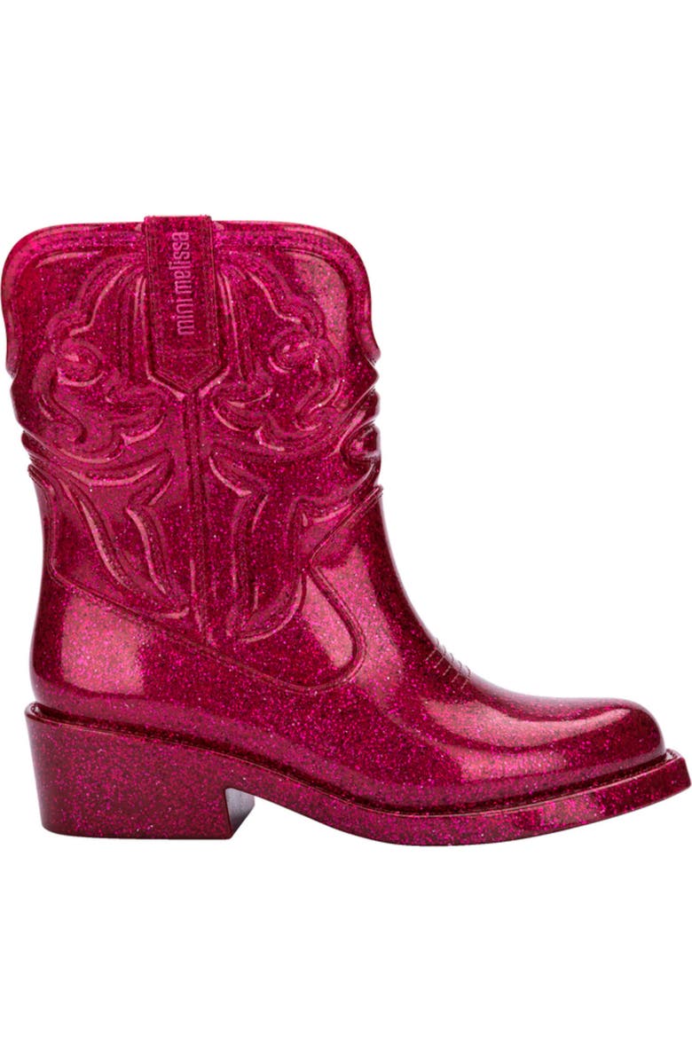 Mini Melissa Kids' Texas Western Boot, Alternate, color, Glitter Pink
