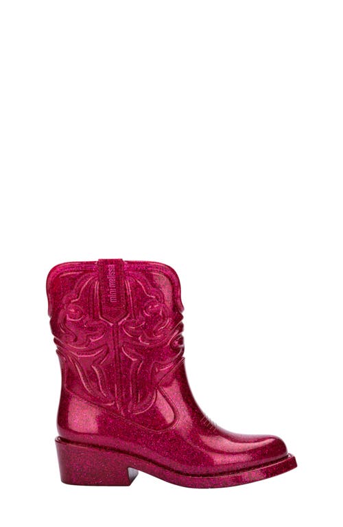 Mini Melissa Kids' Texas Western Boot In Burgundy