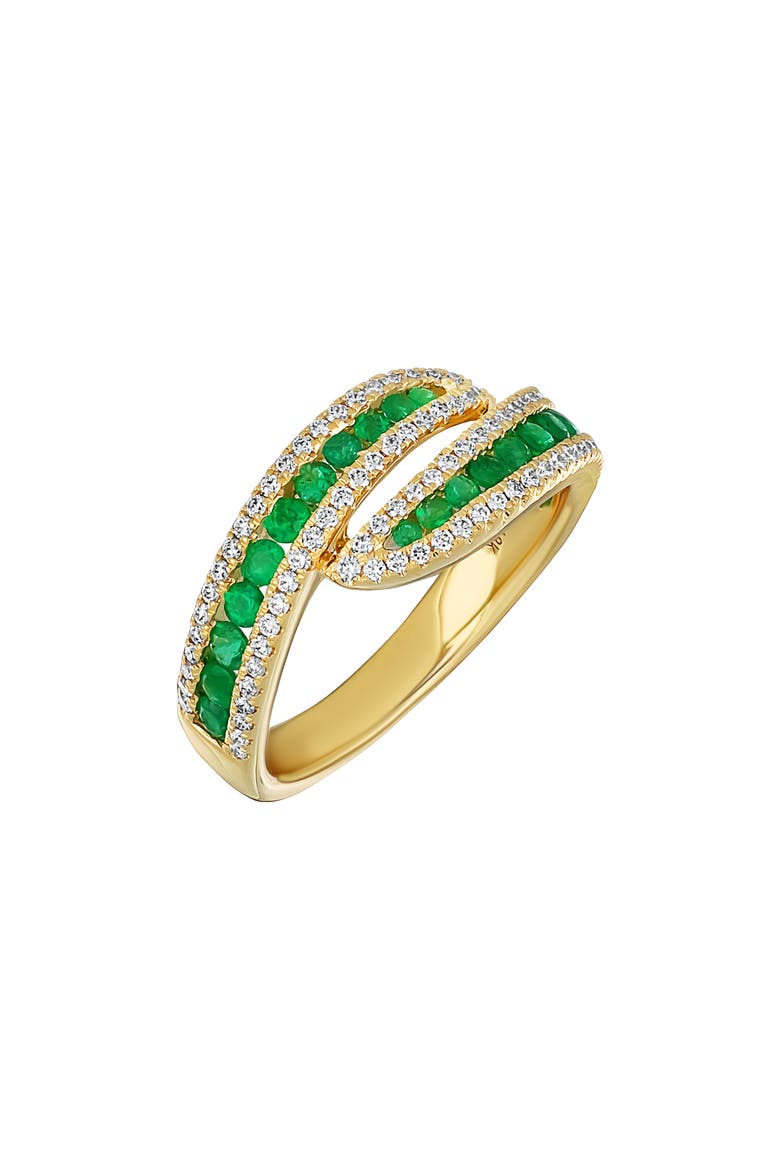 El Mar Crossover Ring, Main, color, 18K YELLOW GOLD EMERALD