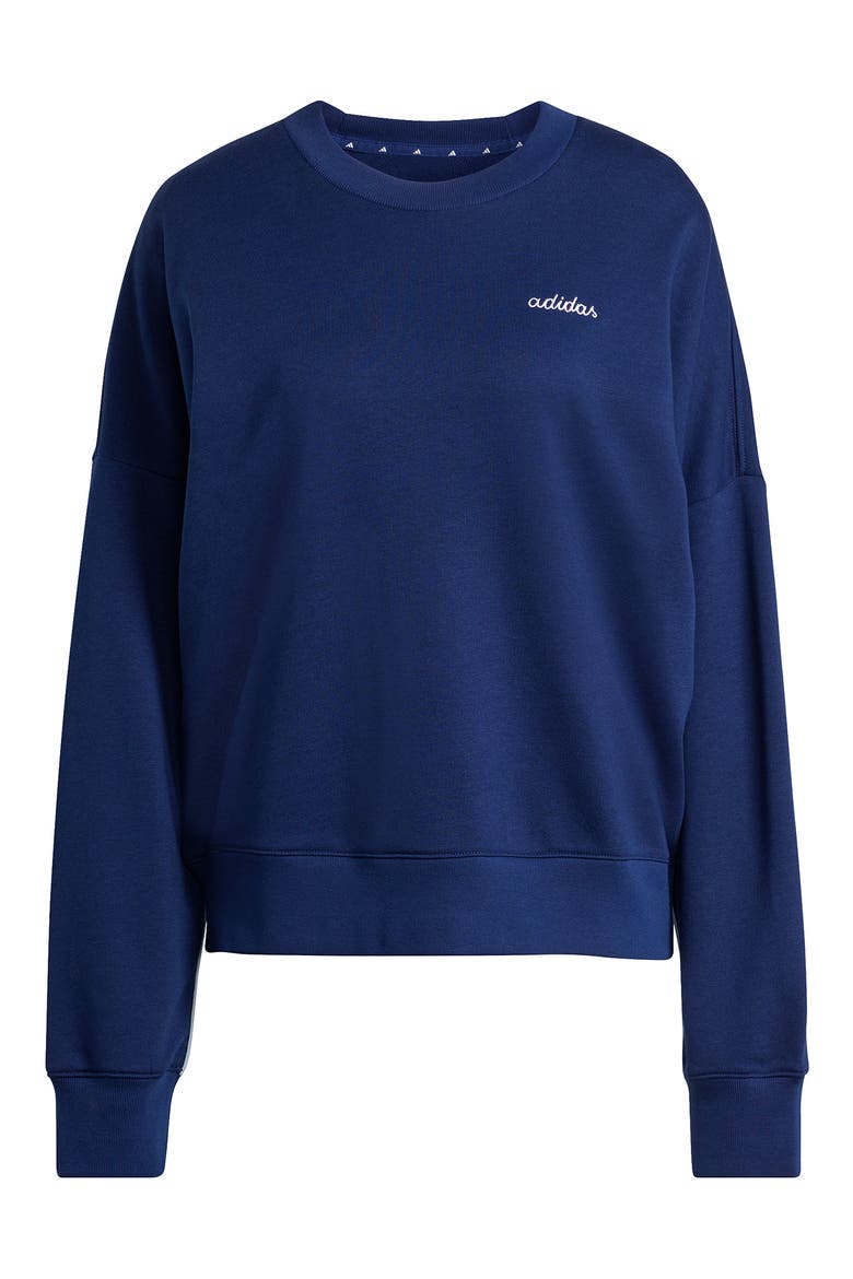 Seasonal Essentials Colorpop Sweatshirt, Alternate, color, DARK BLUE/ WHITE