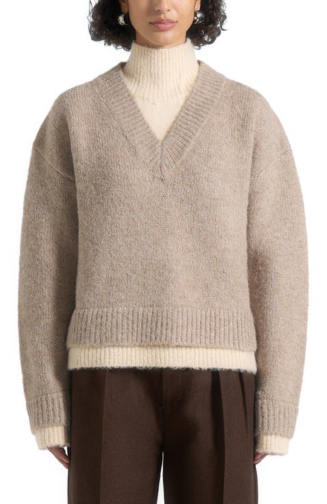 Jacques Unisex Double Layer V-Neck Knit Jumper