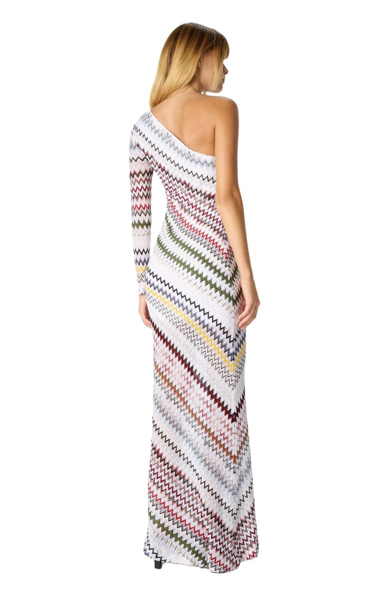 Missoni One-shoulder Viscose And Cotton Gown, Alternate, color, Green& Brown