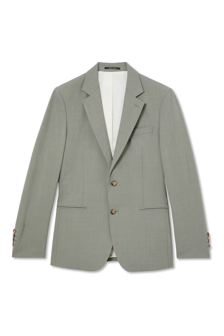 Grain Tailored Fit Wool Blend Blazer, Alternate, color, SAGE GREEN