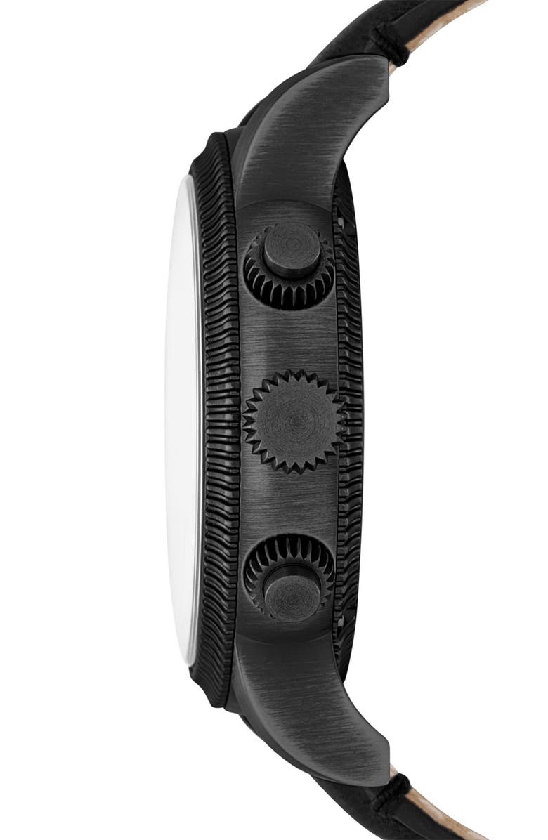 Burberry Round Leather Strap Watch, 42mm, Alternate, color, 