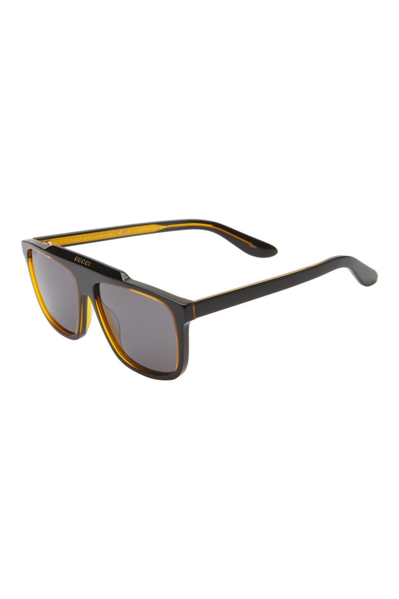 58mm Aviator Sunglasses, Alternate, color, BLACK BLACK GREY