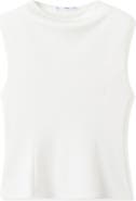 MANGO Sleeveless Flare Top with Shoulder Pads