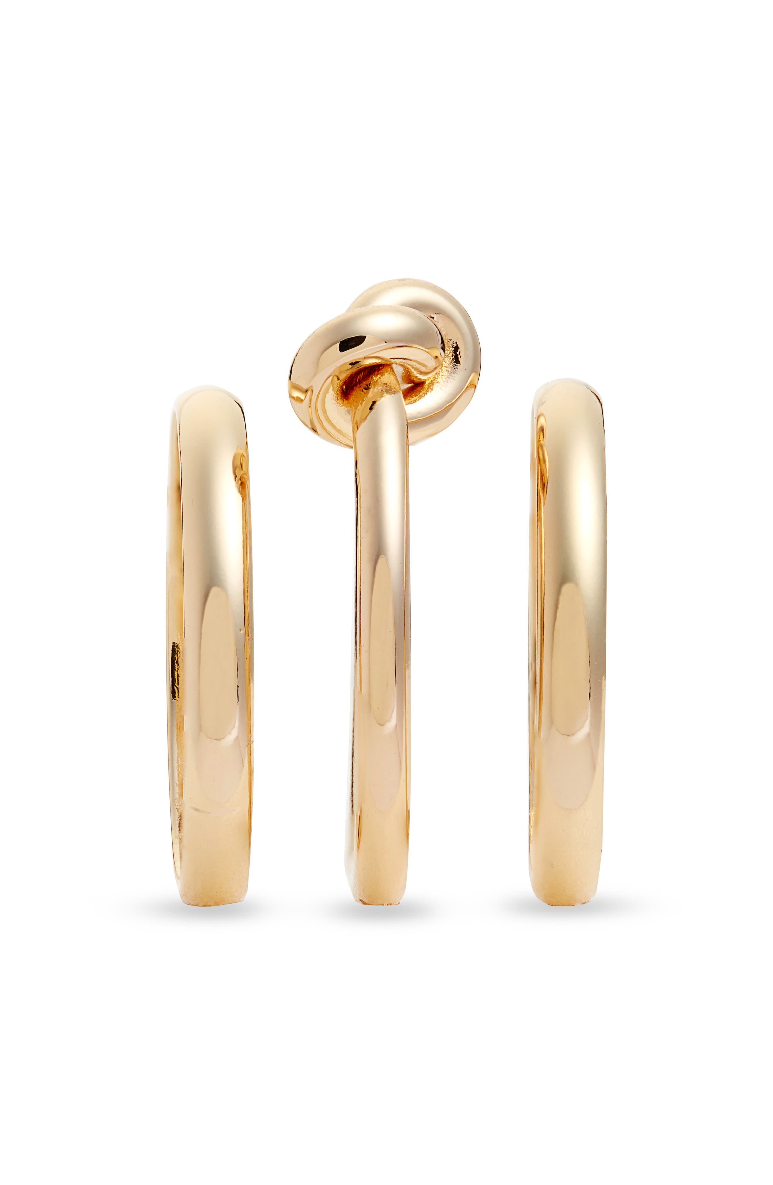 Halogen® Set of 3 Knotted Stacking Rings (Women) | Nordstromrack
