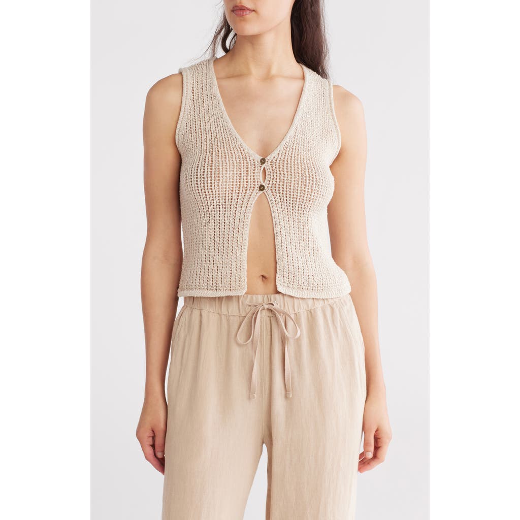 BLU PEPPER BLU PEPPER BUTTON FRONT KNIT SLEEVELESS TOP