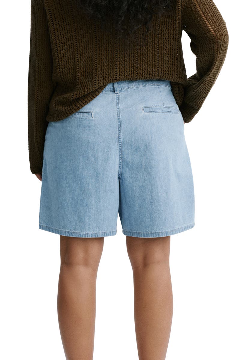 MANGO Amelie Pleated Bermuda Shorts, Alternate, color, Light Blue