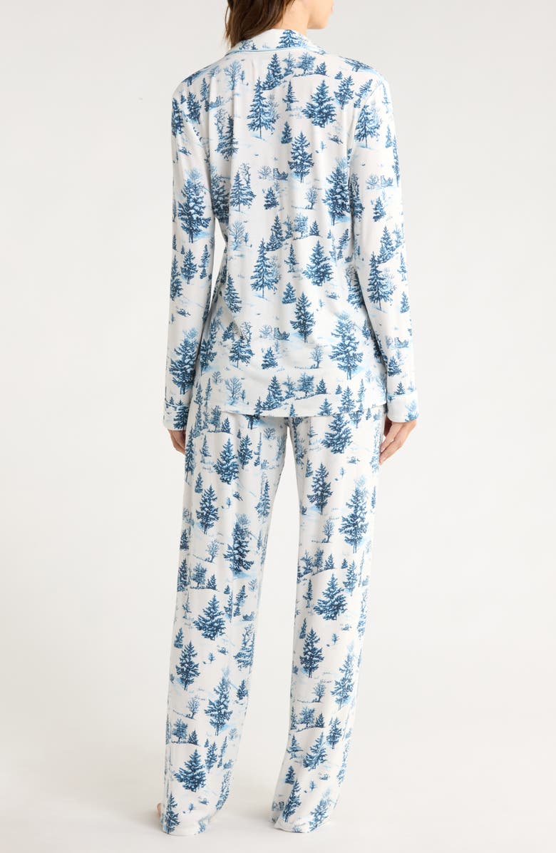 Nordstrom Moonlight Eco Knit Pajamas, Alternate, color, Ivory- Blue Spruce Toile
