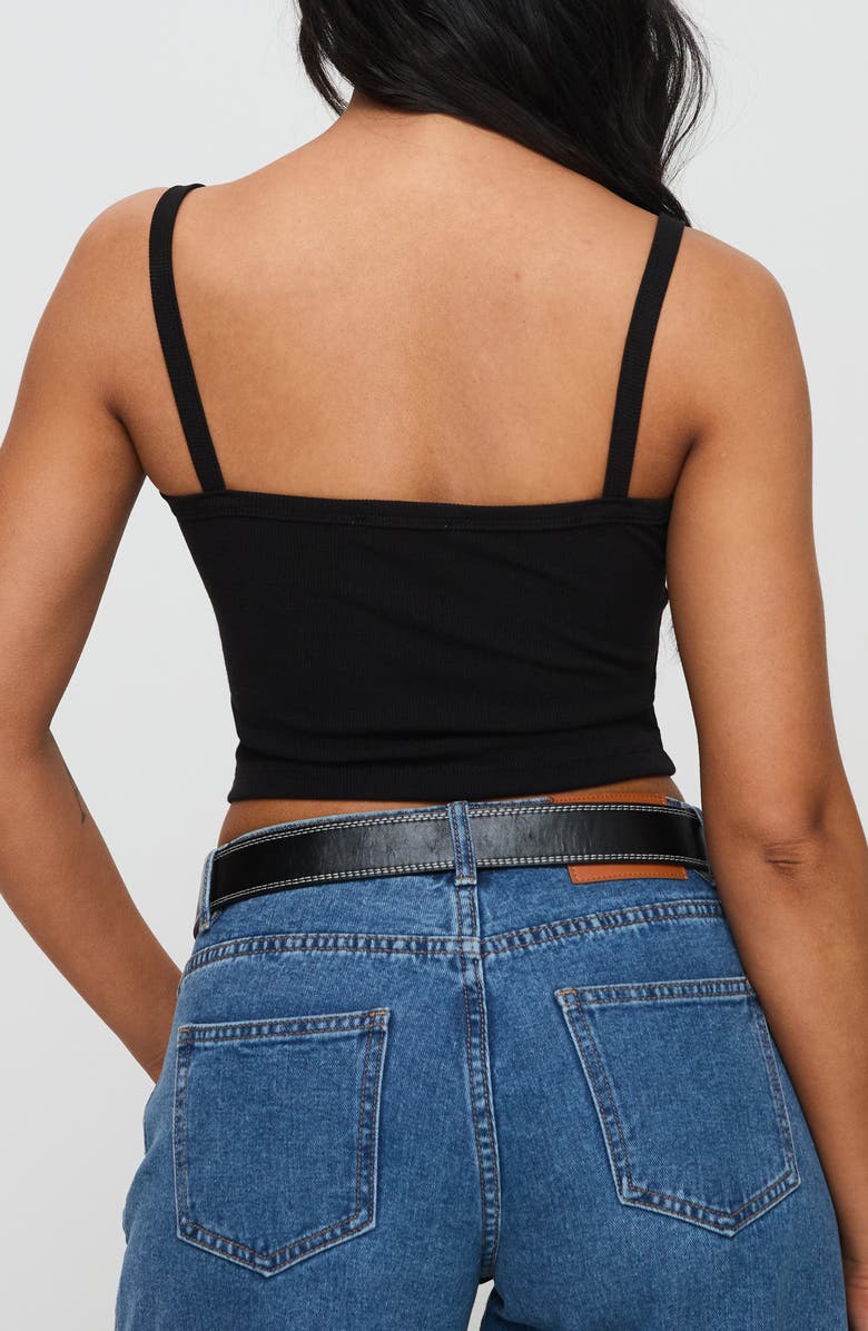 Princess Polly Essential Rib Camisole, Alternate, color, Black