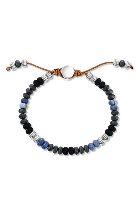 Men's Beaded Slider Bracelet