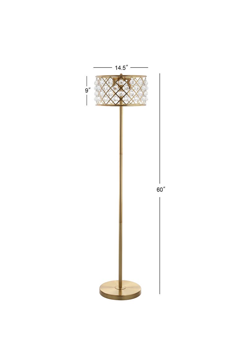 Elizabeth 60" Crystal/Metal LED Floor Lamp, Alternate, color, Brass Gold