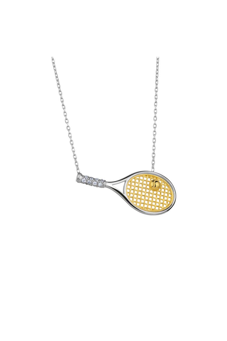 Sterling Silver Tennis Racket Necklace, Main, color, Silver