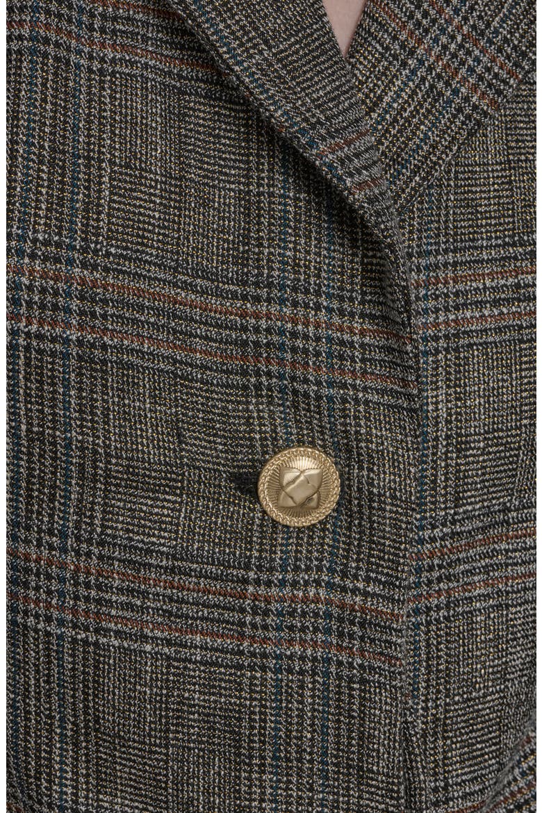 Windowpane Plaid Sleeveless Minidress, Alternate, color, TRUFFLE MU