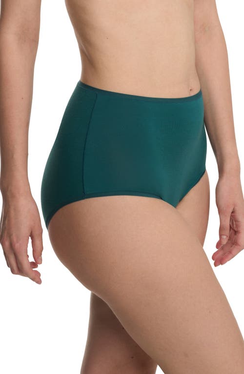 Natori Bliss Bare Cotton High Waist Briefs In Green