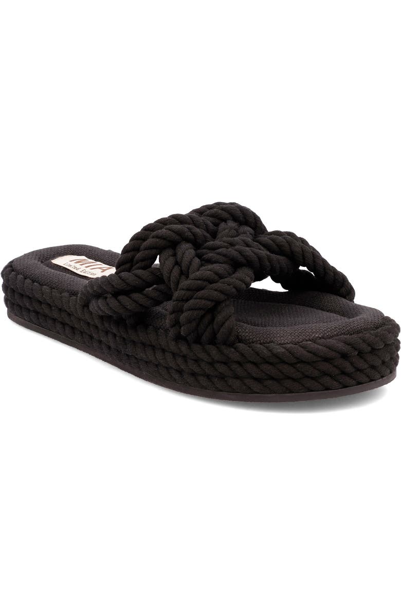 MIA Limited Edition Miko Sandal, Main, color, Black Rope