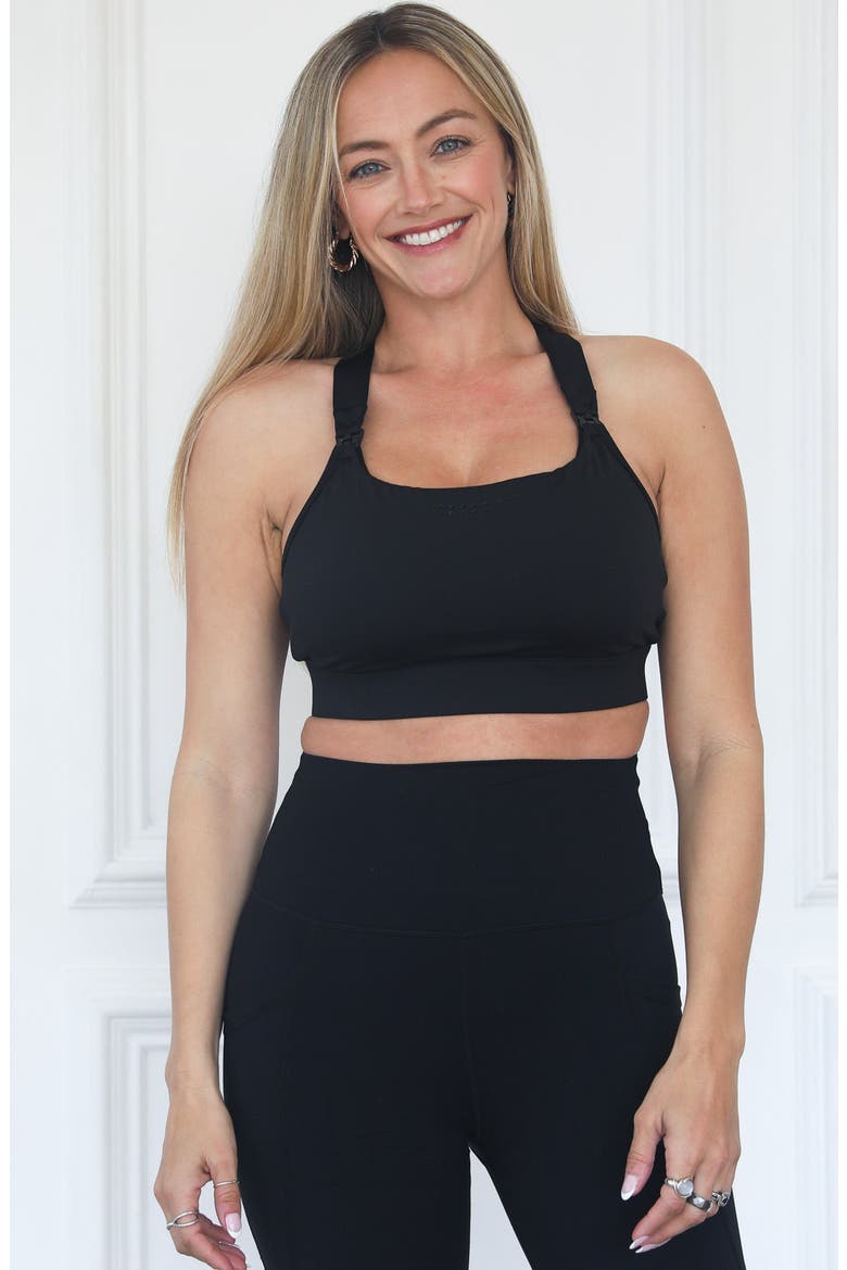 Venice 5 Ultimate Support Full Coverage Nursing and Pumping Sports Bra, Alternate, color, Noir