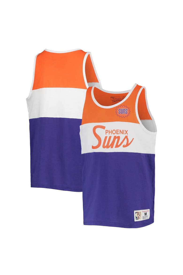Youth Mitchell & Ness Purple/Orange Phoenix Suns Hardwood Classics Special Script Tank Top, Main, color, Purple