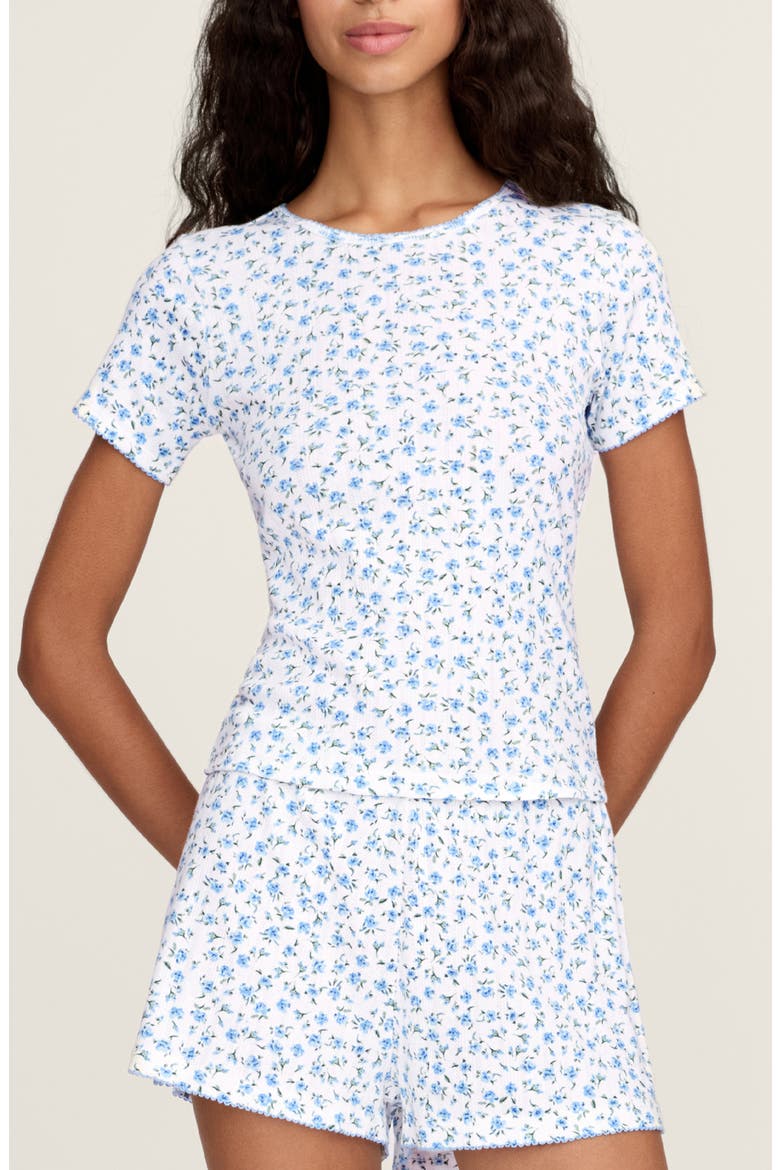 Pima Cotton Pointelle T-Shirt, Main, color, BLUE