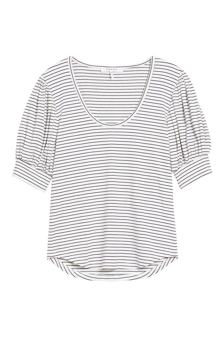 Puff Sleeve T-Shirt, Alternate, color, BLANC MULTI