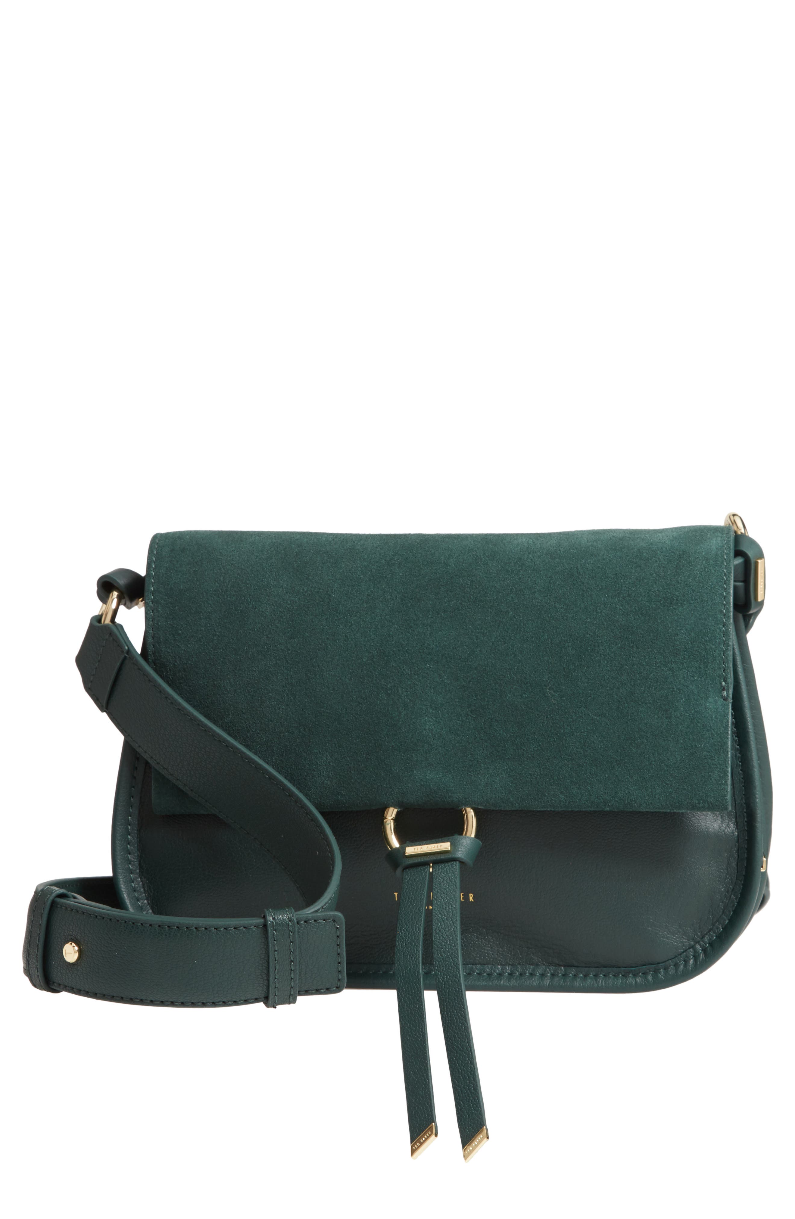 Harrlee Long Tassel Saddle Shoulder Bag, Main, color, DARK GREEN