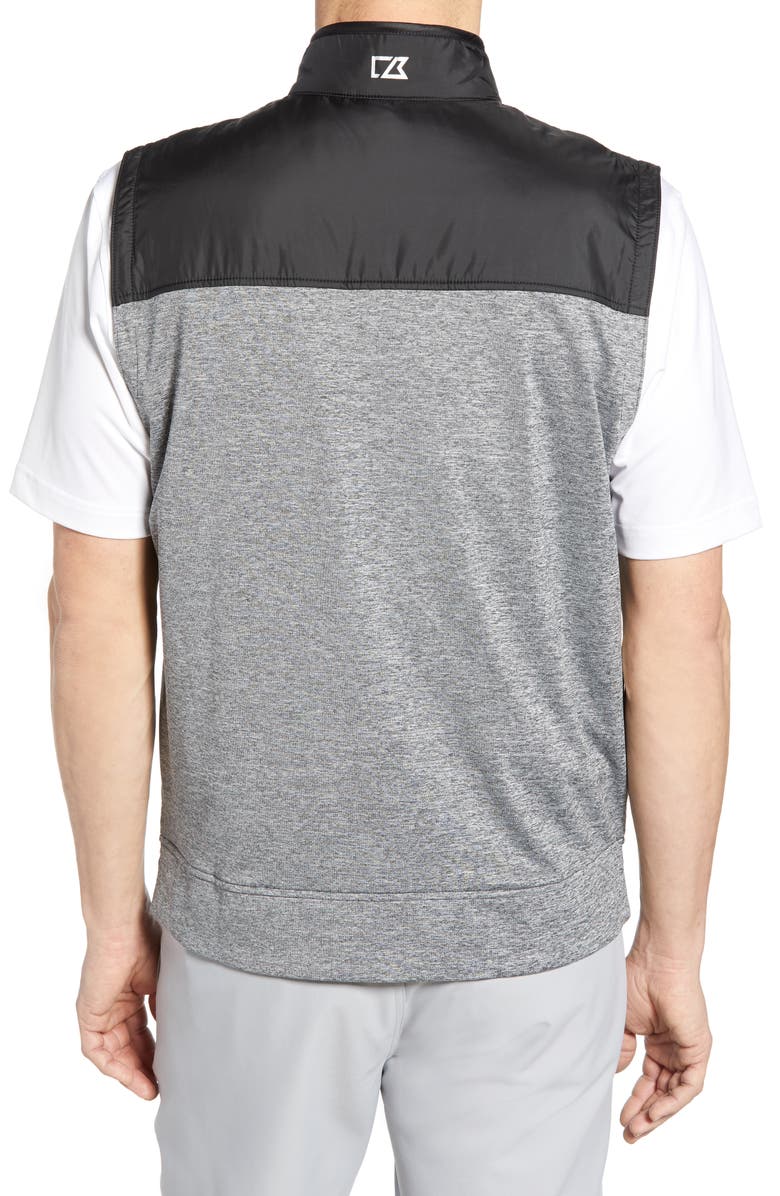 Cutter & Buck Stealth Hybrid Quilted Full Zip Vest, Alternate, color, Black