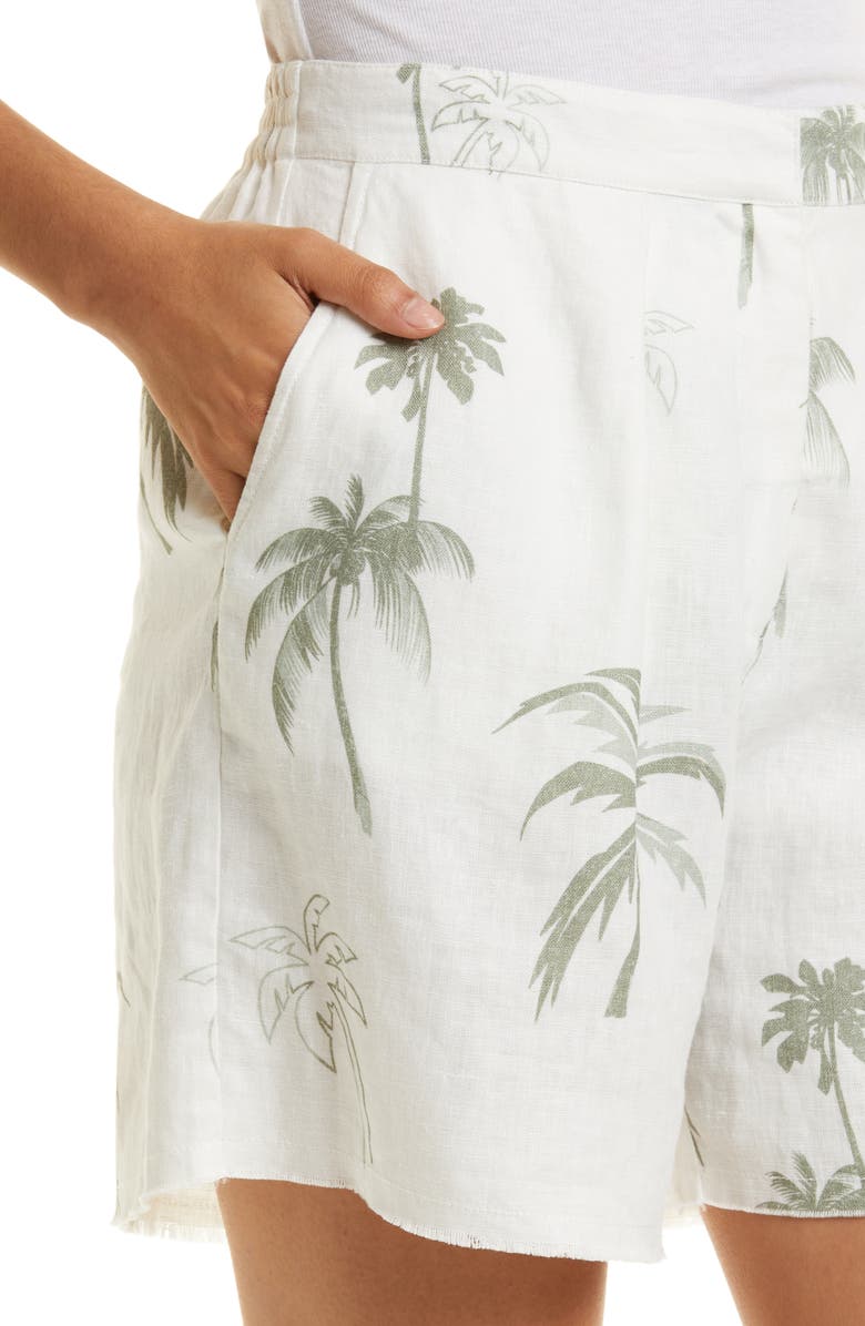 ATM Anthony Thomas Melillo Palm Tree Linen Shorts, Alternate, color, 