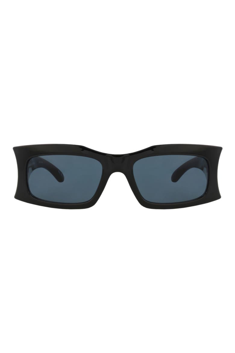 Gender Inclusive Novelty 55mm Square Sunglasses, Main, color, BLACK BLACK BLUE