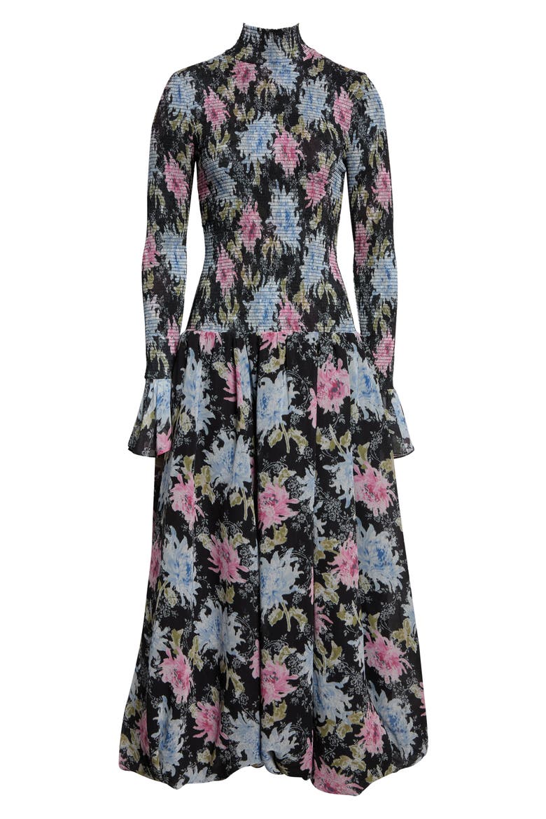 Ikat Dahlia Ismene Midi Dress, Alternate, color, BLACK MULTI