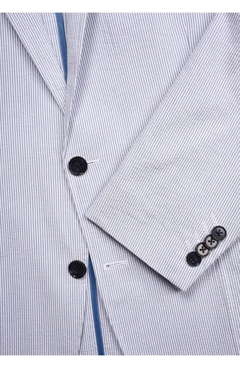 SAVILE ROW CO Seersucker Notch Lapel Slim Fit Blazer, Alternate, color, 