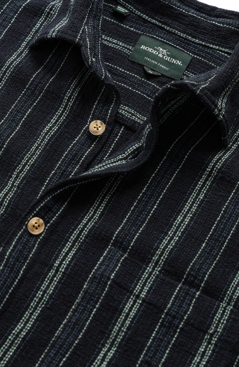 Rodd & Gunn Harley Open Weave Short Sleeve Button-Up Shirt, Alternate, color, Midnight