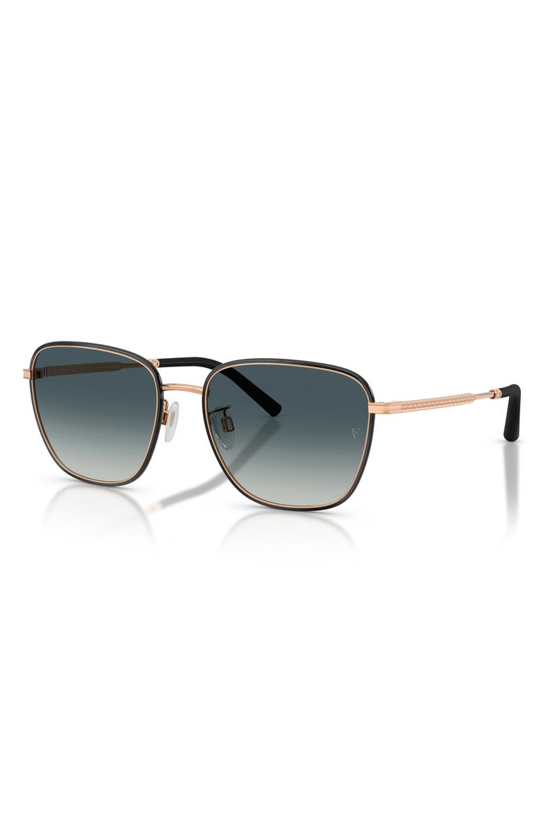 Oliver Peoples 57mm Roger Federer R-18 Square Sunglasses, Alternate, color, Black/ Rose Gold / Grey