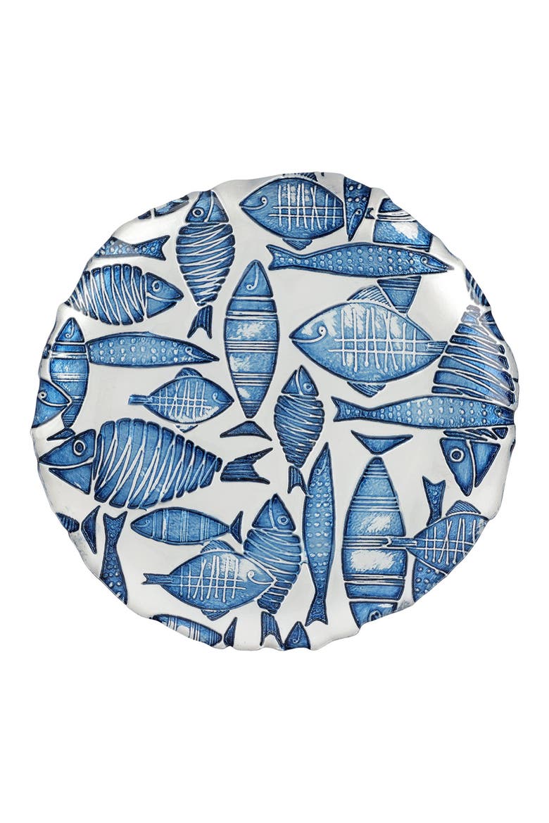 Isola Glass Salad Plate, Main, color, BLUE