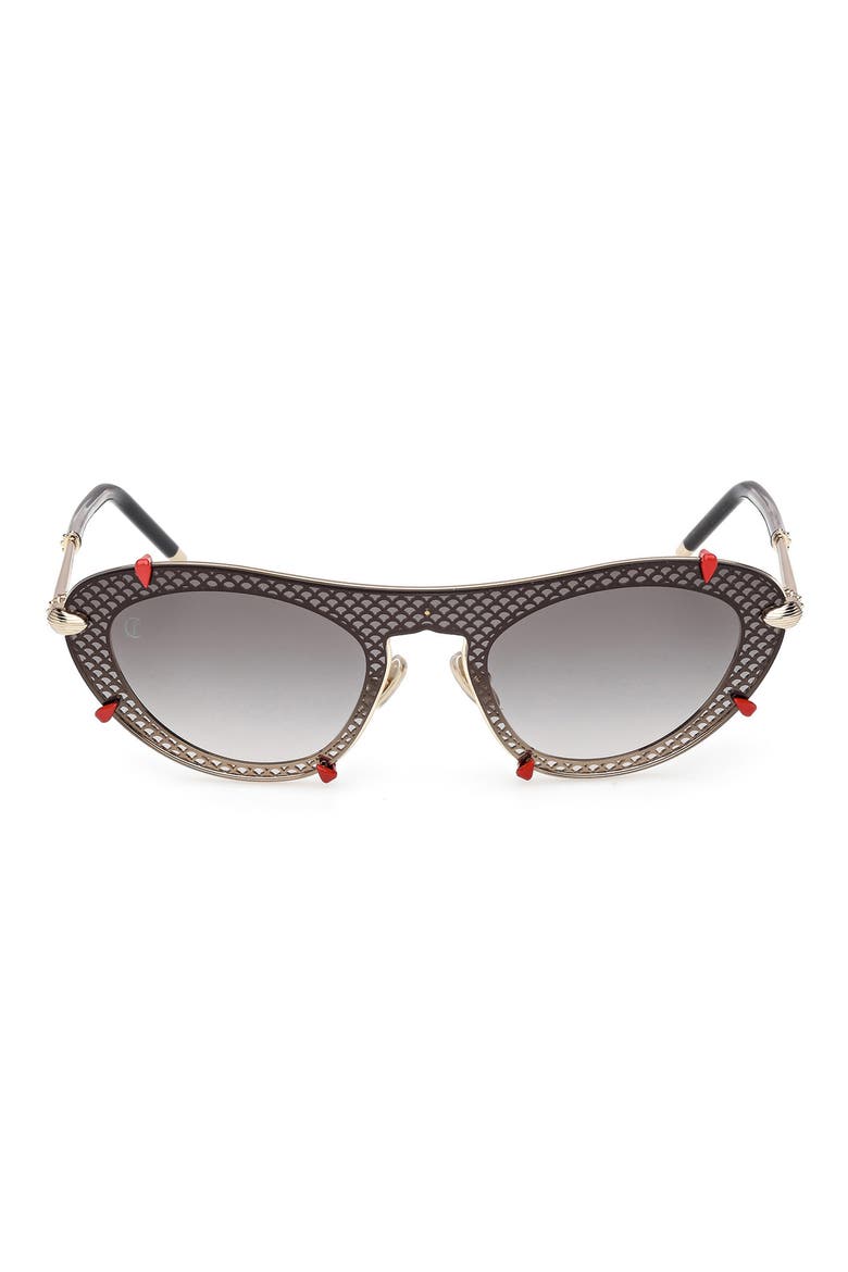 Oval Sunglasses, Main, color, SHINY PALE GOLD / ZEISS SMOKE GRADIENT LENS