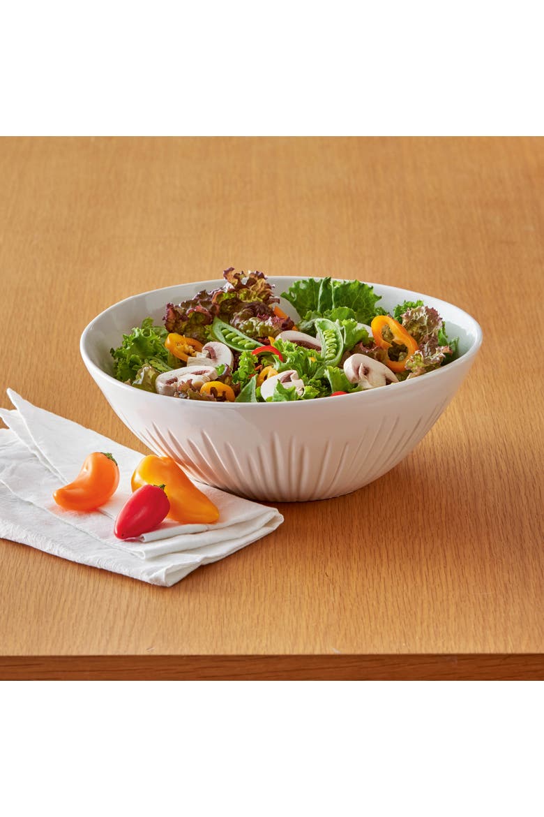 Vista Tall Serving Bowl Grey Dishwasher Safe Perfect for Entertaining, Alternate, color, Grey