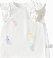 Balabala Sea Breeze Ruffle Sleeve Top