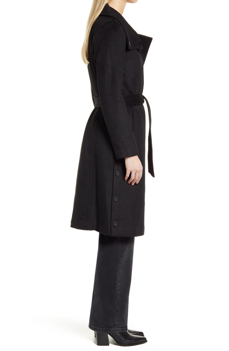 Kenneth Cole New York Belted Wool Blend Coat, Alternate, color,