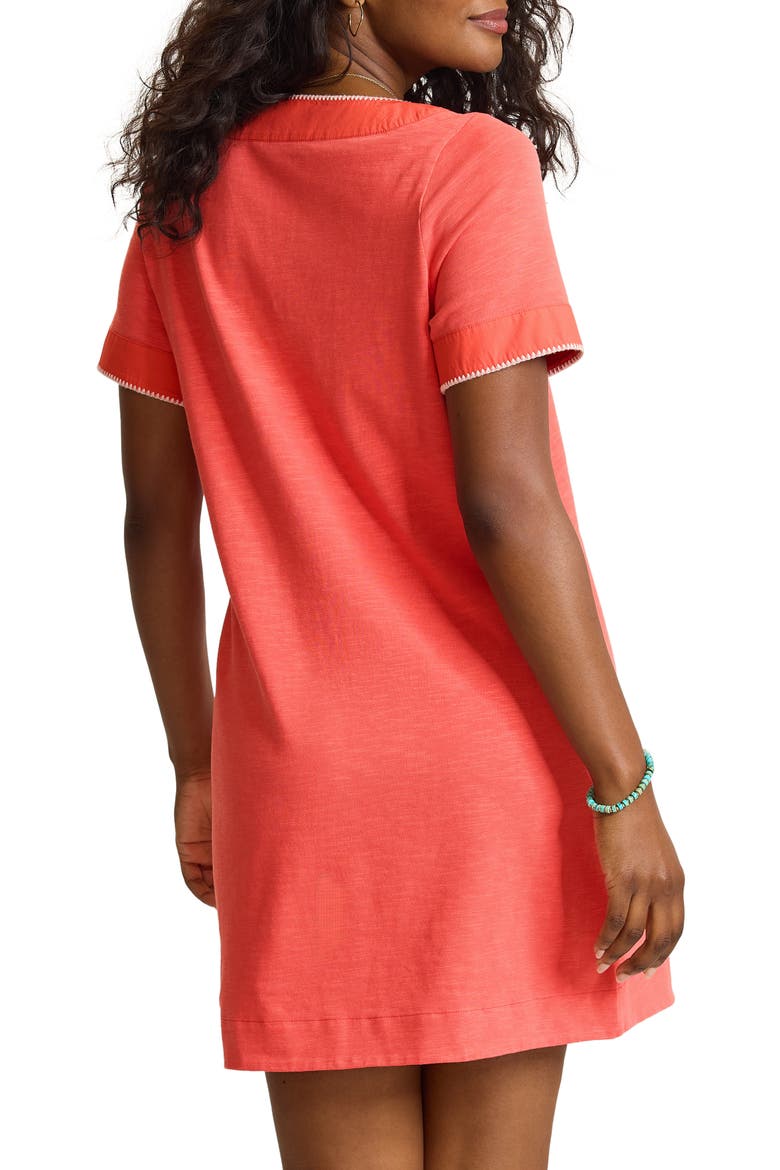 Sunset Harbor Blanket Stitch Cotton Shift Dress, Alternate, color, HAVANA