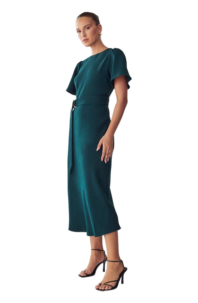 WILLA Bessi Midi Dress, Alternate, color, Emerald