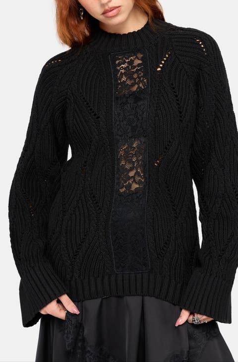 Melrose Lace Cable Knit Sweater