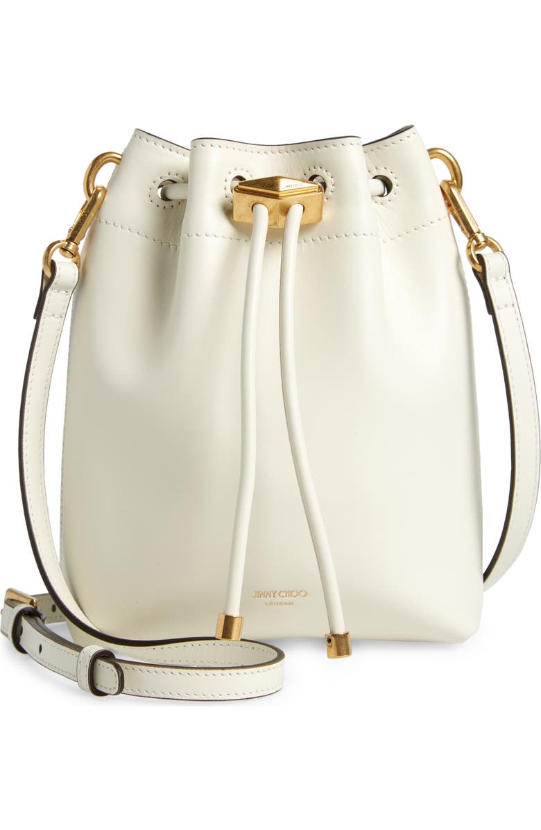 Jimmy Choo Mini Bon Bon Leather Bucket Bag, Main, color,