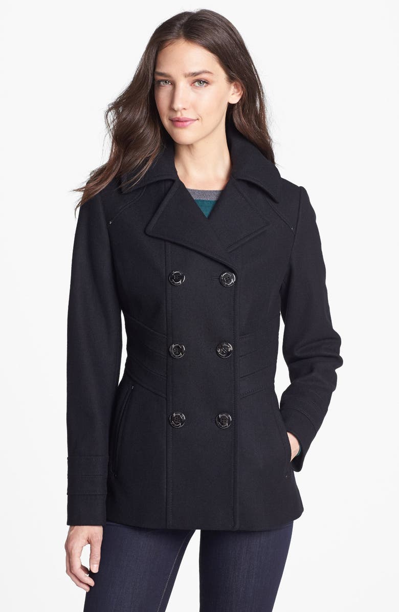 Kenneth Cole New York Paneled Waist Peacoat, Main, color, 