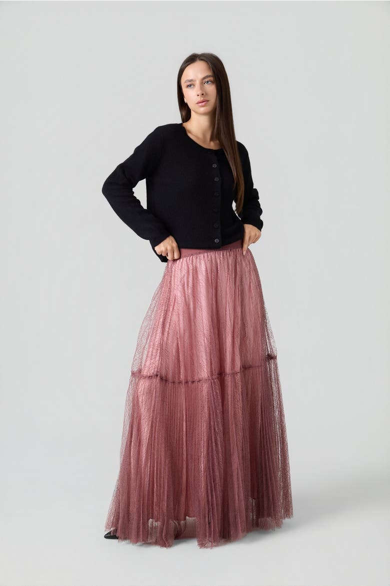 Lace Maxi Skirt, Main, color, Rose