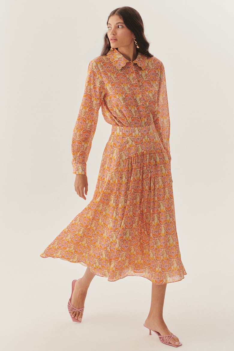 Natalie Print Midi Skirt, Alternate, color, MULTI COLOR