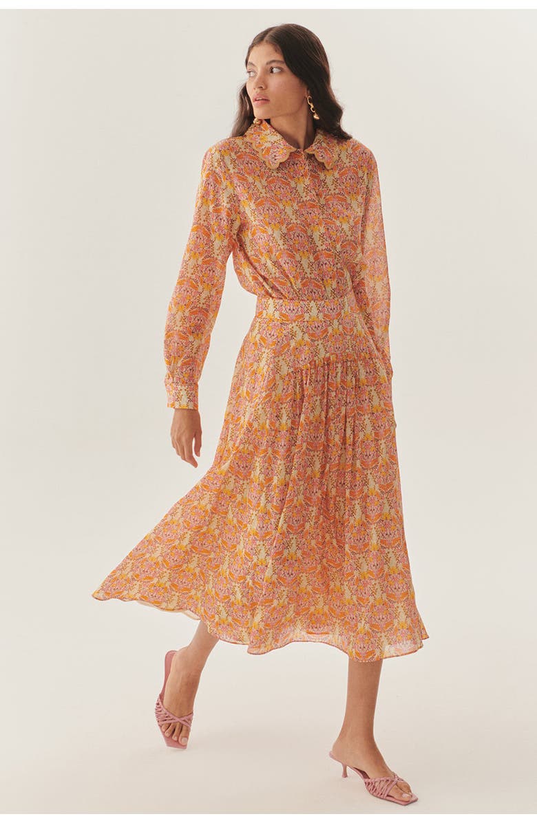 Exquise Natalie Print Midi Skirt, Alternate, color, Multi Color