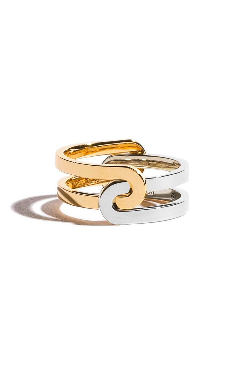 Étreintes Simple Bright Polish Ring, Main, color, 18K WHITE GOLD/ YELLOW GOLD